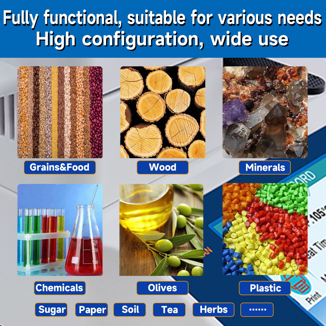 RUISHAN Halogen Heating Lab Moisture Analyzer Touch Screen with RS232 ports | PT series