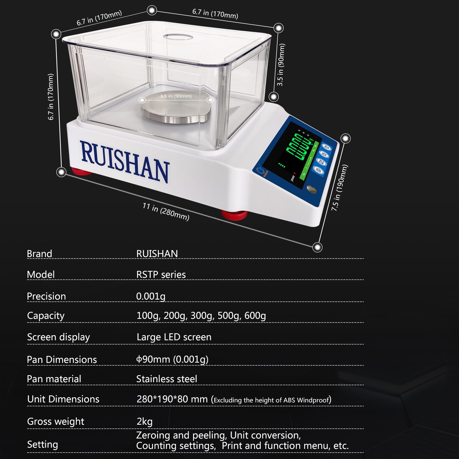 1mg 600g 500g 300g 0.001g Lab Scale Digital Jewellery LCD Electronic  Balance Weight Scale Laboratory Chemistry