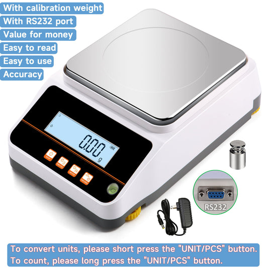 RUISHAN High precision balance 0.01g ( LCD display+Reinforced ABS base )