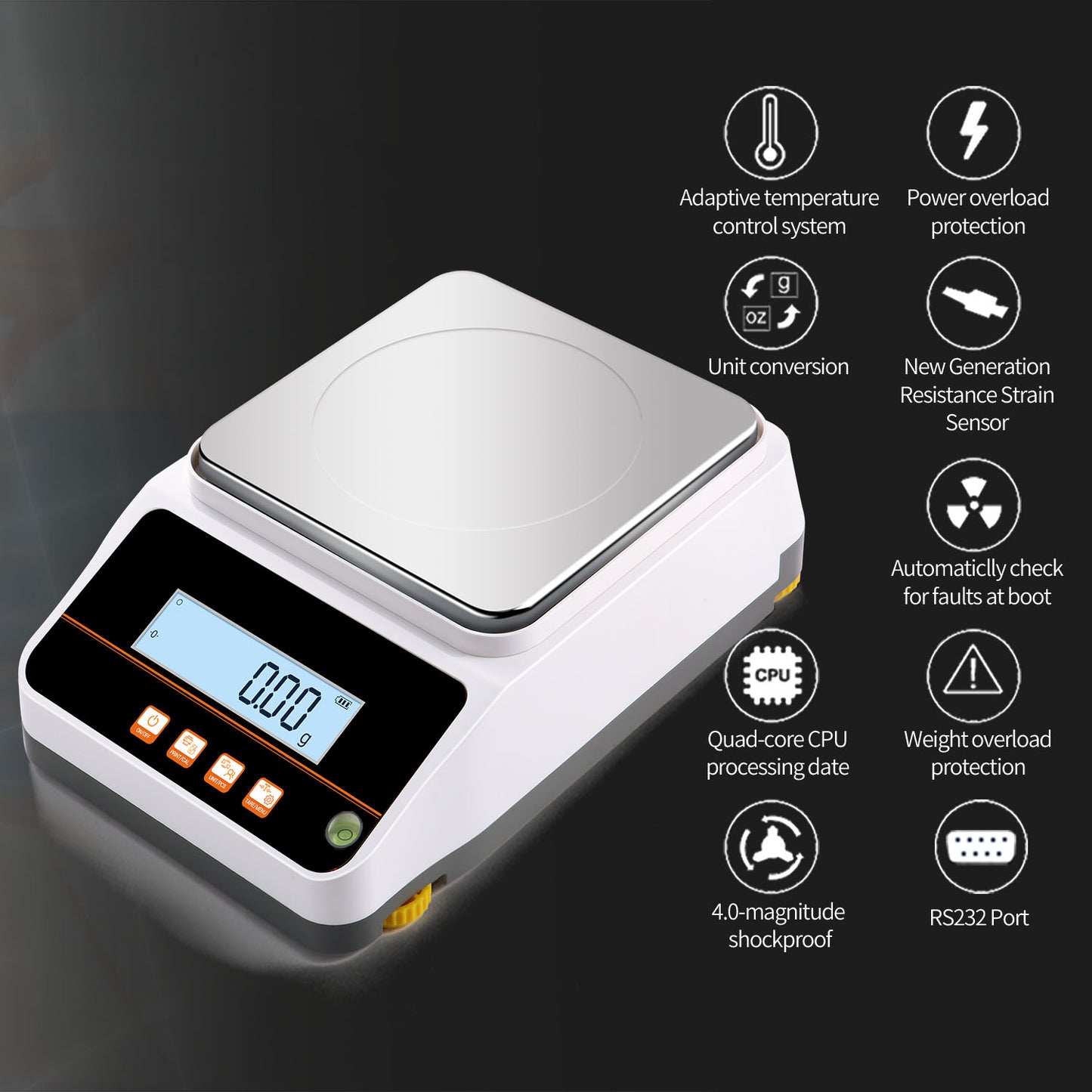 RUISHAN High precision balance 0.01g ( LCD display+Reinforced ABS base )