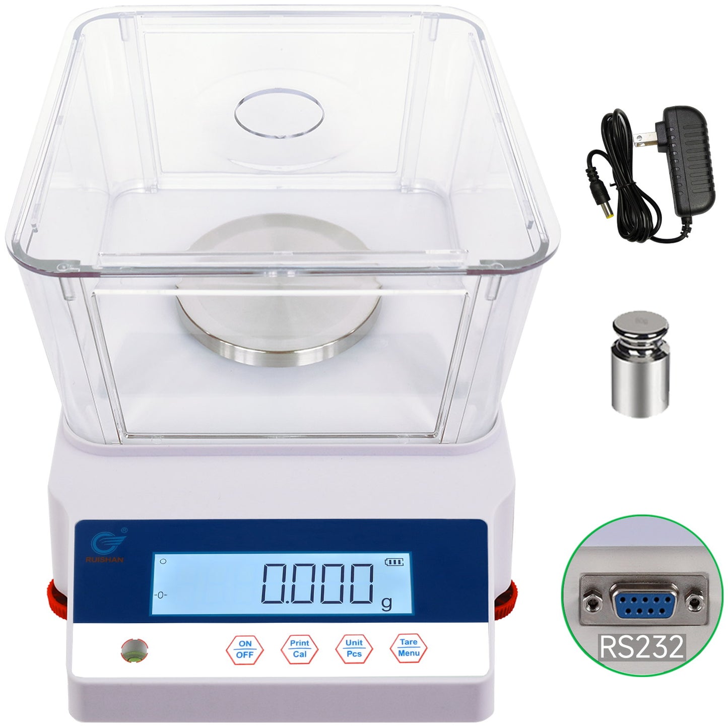 RUISHAN Analytical balance 0.001g/1mg  (ABS Shield, LCD display RD Series )