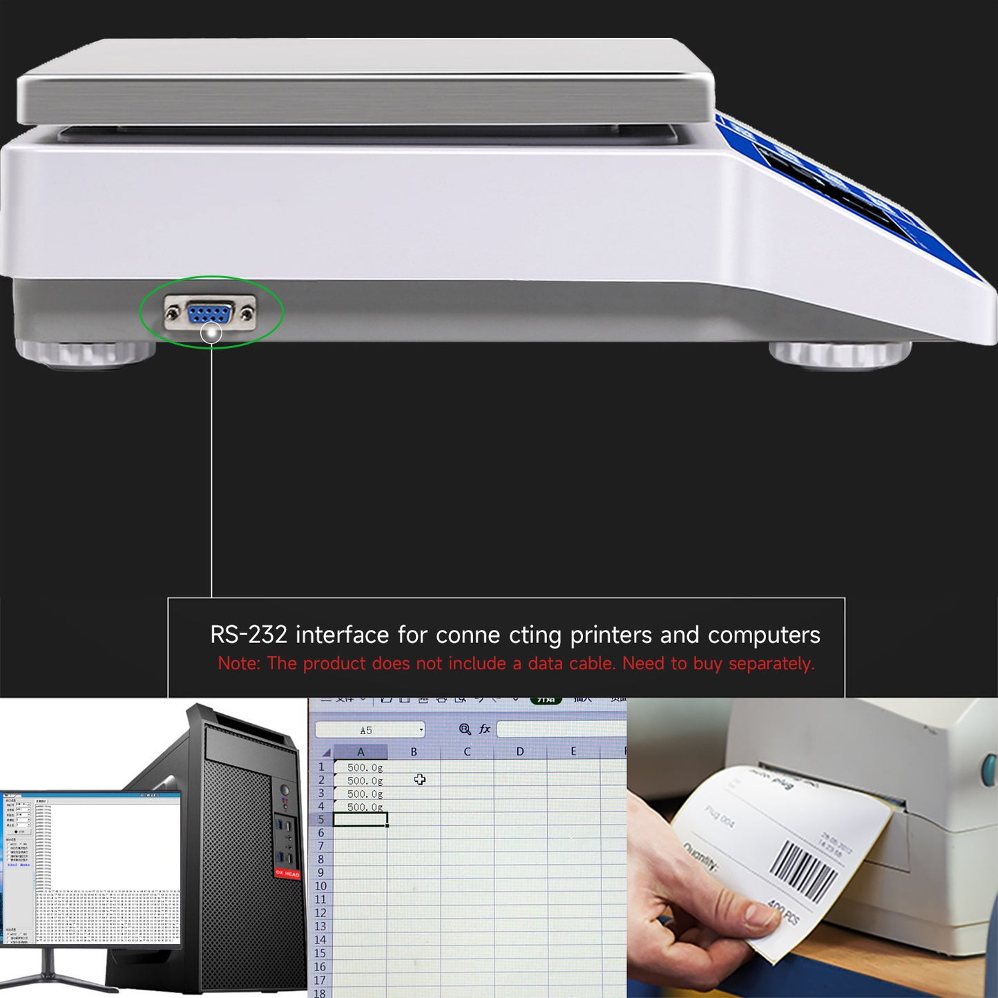 RUISHAN Industrial Scientific Counting Scale with RS232 with Alarm