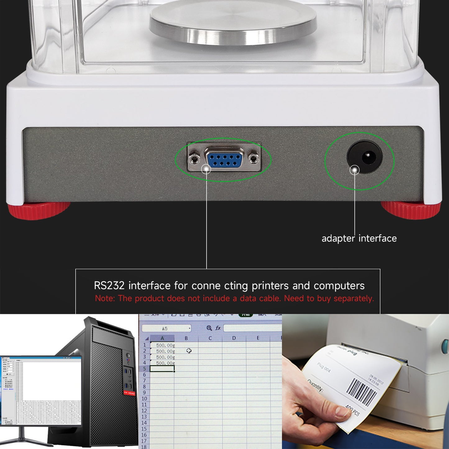 RUISHAN Analytical balance 0.001g/1mg  (ABS Shield, LCD display RD Series )