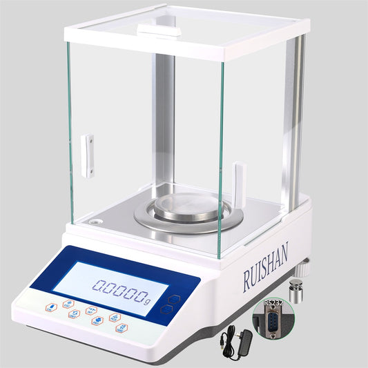 RUISHAN Analytical balance 0.0001g/0.1mg (Glass Shield, LCD display, Electromagnetic force sensor )
