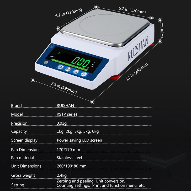 Kitchen Scales Digital Scale .01 Gram Accuracy Kitchen Lab Precision Scale  0.01G Accuracy Analytical Balance Electronic Scale Gram Scale (Size 