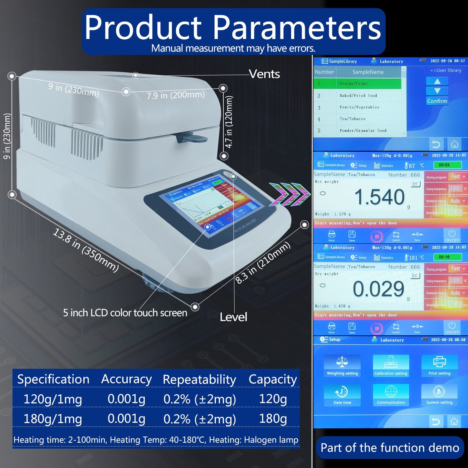  U.S. SOLID 0.001g 1mg 100g Analytical Digital Lab